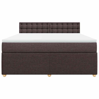 Giroletto a Molle con Materasso Marrone Scuro 180x200cm Tessuto | homemem39
