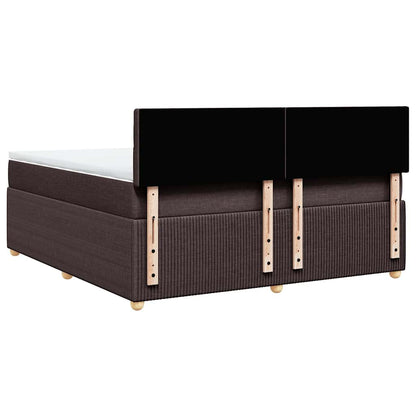 Giroletto a Molle con Materasso Marrone Scuro 180x200cm Tessuto | homemem39