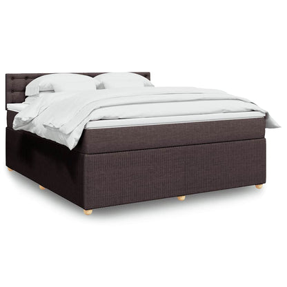 Giroletto a Molle con Materasso Marrone Scuro 180x200cm Tessuto | homemem39