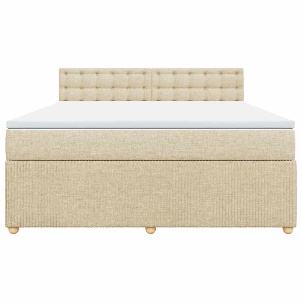 Giroletto a Molle con Materasso Crema 180x200 cm in Tessuto | homemem39