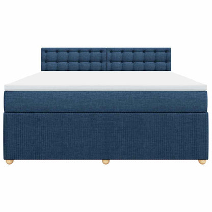 Giroletto a Molle con Materasso Blu 180x200 cm in Tessuto
