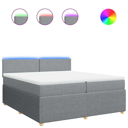 Giroletto a Molle con Materasso Grigio Chiaro 200x200cm Tessuto - homemem39