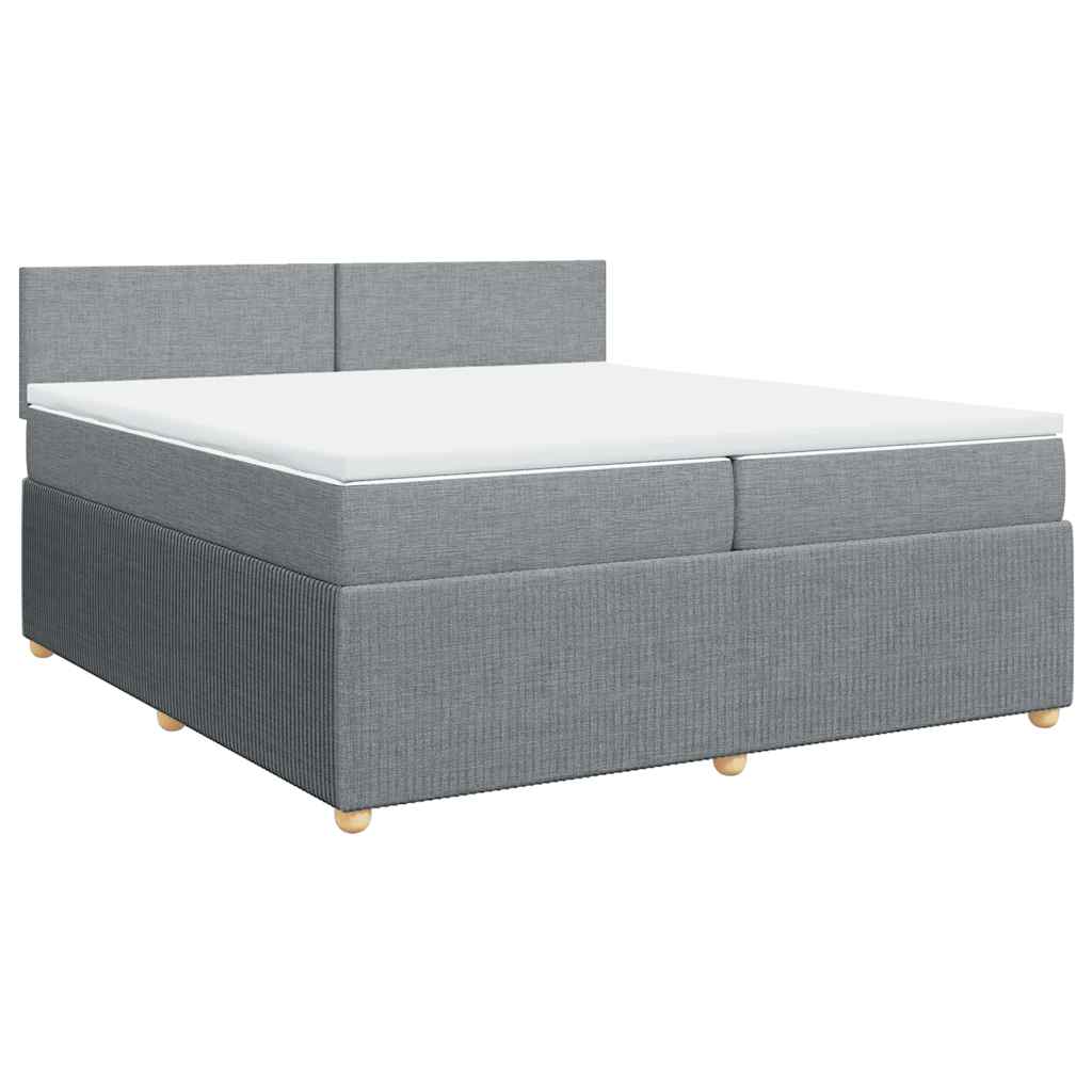 Giroletto a Molle con Materasso Grigio Chiaro 200x200cm Tessuto