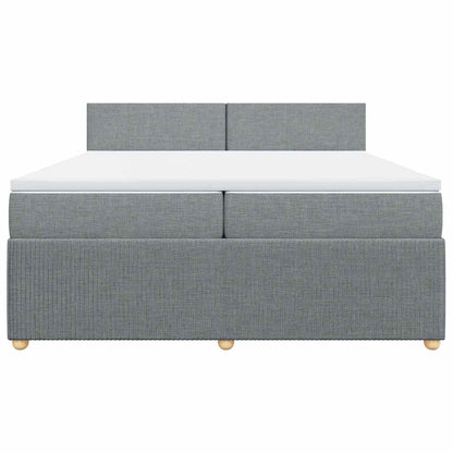 Giroletto a Molle con Materasso Grigio Chiaro 200x200cm Tessuto