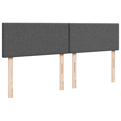 Giroletto a Molle con Materasso Grigio Scuro 200x200 cm Tessuto