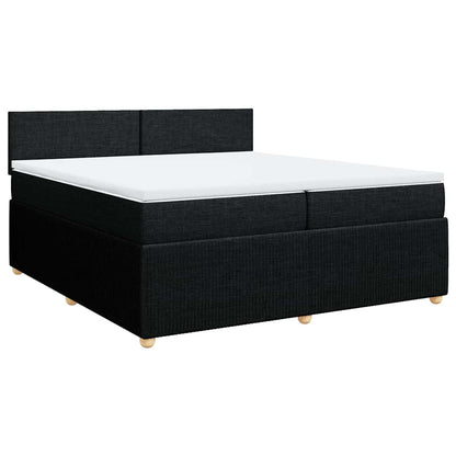 Giroletto a Molle con Materasso Nero 200x200 cm in Tessuto