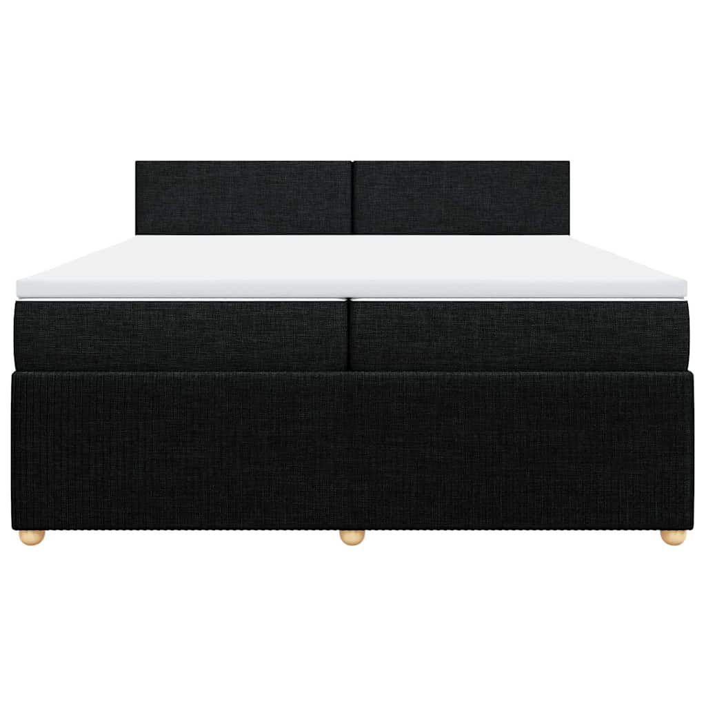 Giroletto a Molle con Materasso Nero 200x200 cm in Tessuto
