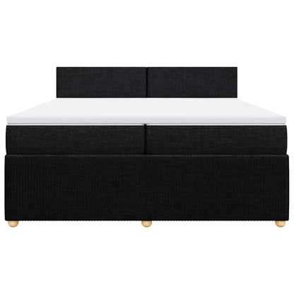 Giroletto a Molle con Materasso Nero 200x200 cm in Tessuto