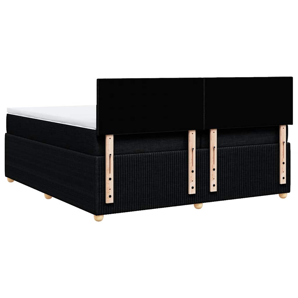 Giroletto a Molle con Materasso Nero 200x200 cm in Tessuto