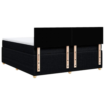 Giroletto a Molle con Materasso Nero 200x200 cm in Tessuto