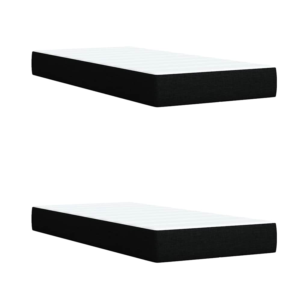 Giroletto a Molle con Materasso Nero 200x200 cm in Tessuto