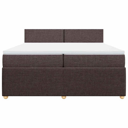 Giroletto a Molle con Materasso Marrone Scuro 200x200cm Tessuto