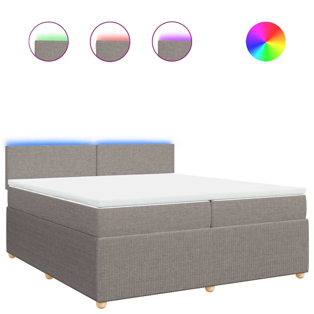 Giroletto a Molle con Materasso Tortora 200x200 cm in Tessuto - homemem39