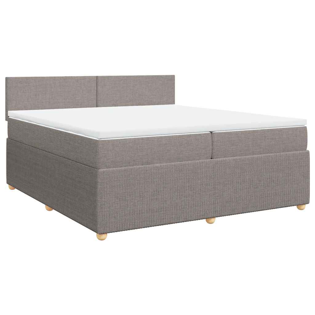 Giroletto a Molle con Materasso Tortora 200x200 cm in Tessuto