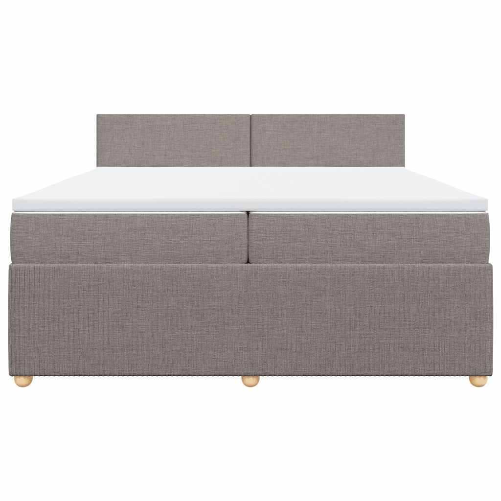 Giroletto a Molle con Materasso Tortora 200x200 cm in Tessuto