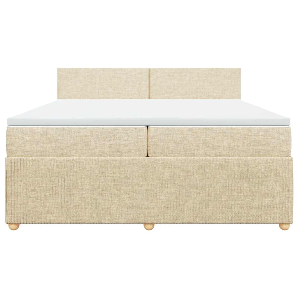 Giroletto a Molle con Materasso Crema 200x200 cm in Tessuto