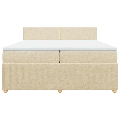 Giroletto a Molle con Materasso Crema 200x200 cm in Tessuto