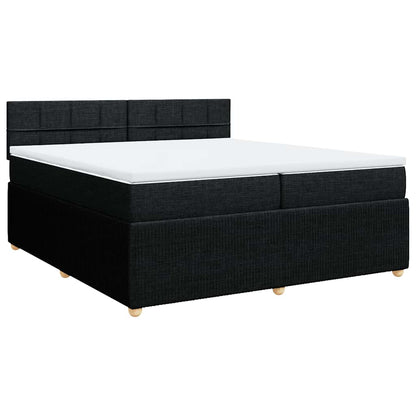 Giroletto a Molle con Materasso Nero 200x200 cm in Tessuto