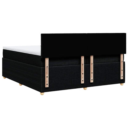Giroletto a Molle con Materasso Nero 200x200 cm in Tessuto