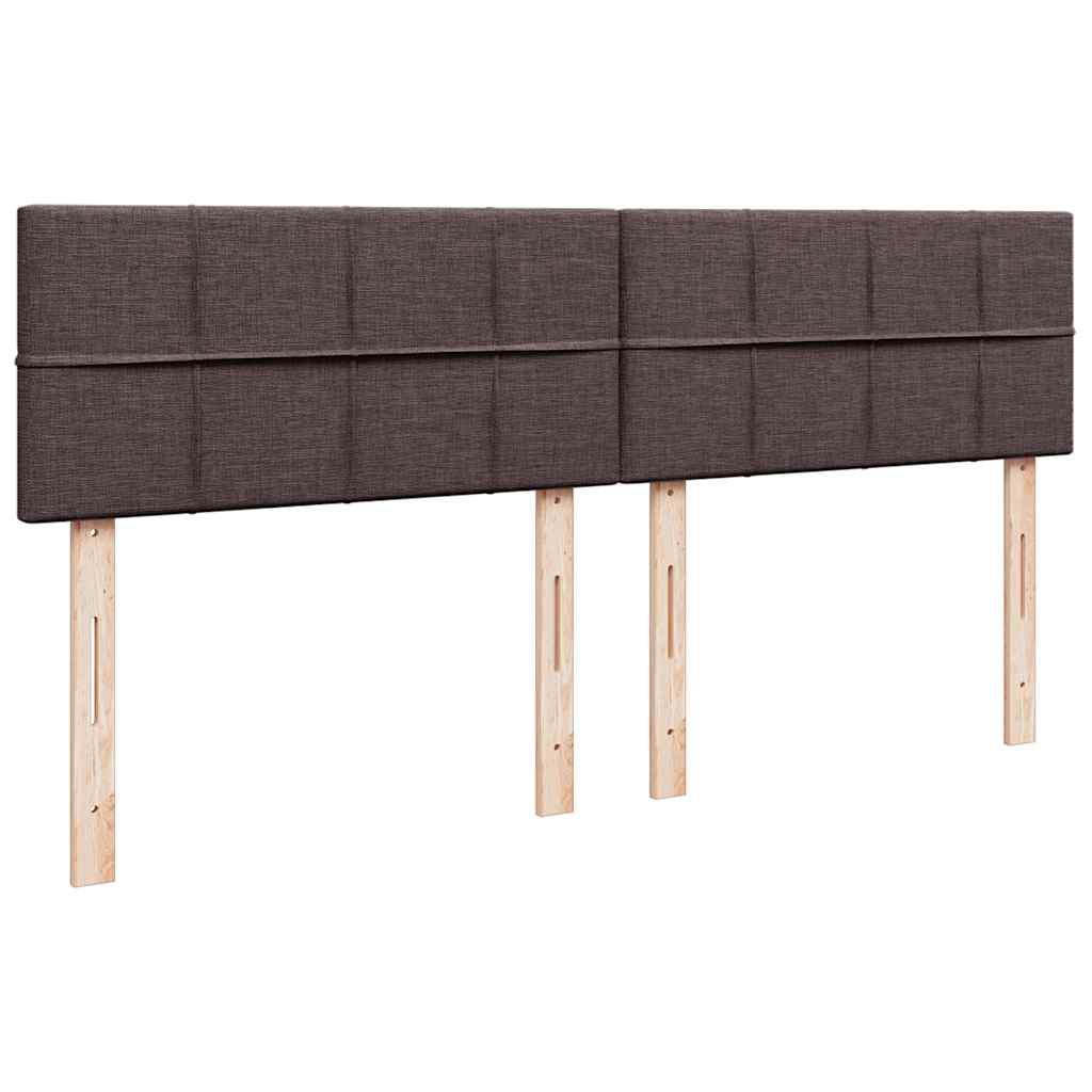 Giroletto a Molle con Materasso Marrone Scuro 200x200cm Tessuto