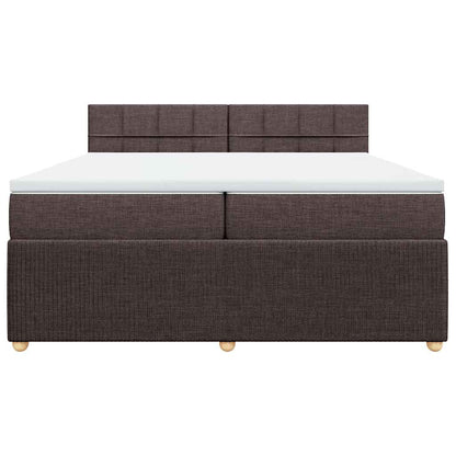 Giroletto a Molle con Materasso Marrone Scuro 200x200cm Tessuto