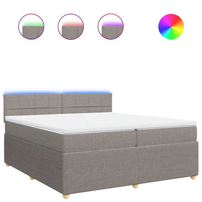 Giroletto a Molle con Materasso Tortora 200x200 cm in Tessuto - homemem39