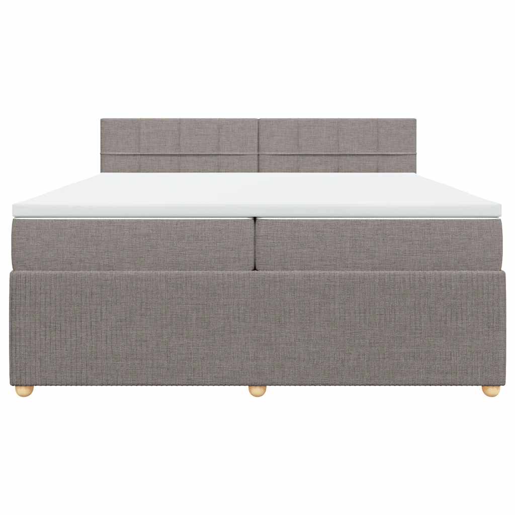 Giroletto a Molle con Materasso Tortora 200x200 cm in Tessuto