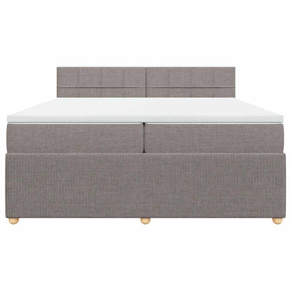 Giroletto a Molle con Materasso Tortora 200x200 cm in Tessuto
