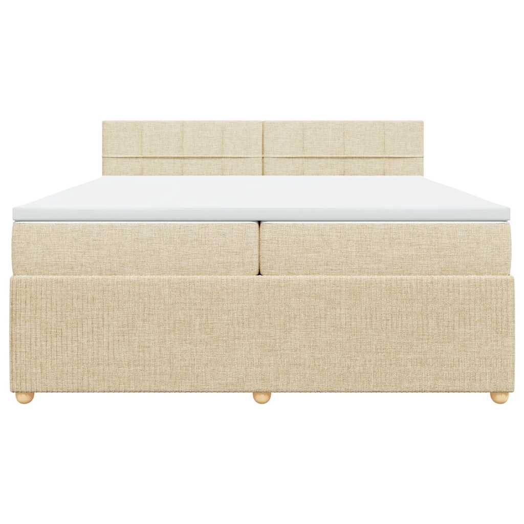 Giroletto a Molle con Materasso Crema 200x200 cm in Tessuto