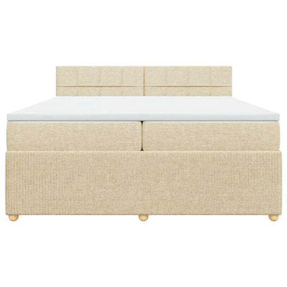 Giroletto a Molle con Materasso Crema 200x200 cm in Tessuto