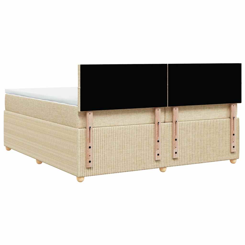 Giroletto a Molle con Materasso Crema 200x200 cm in Tessuto