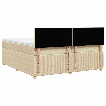 Giroletto a Molle con Materasso Crema 200x200 cm in Tessuto
