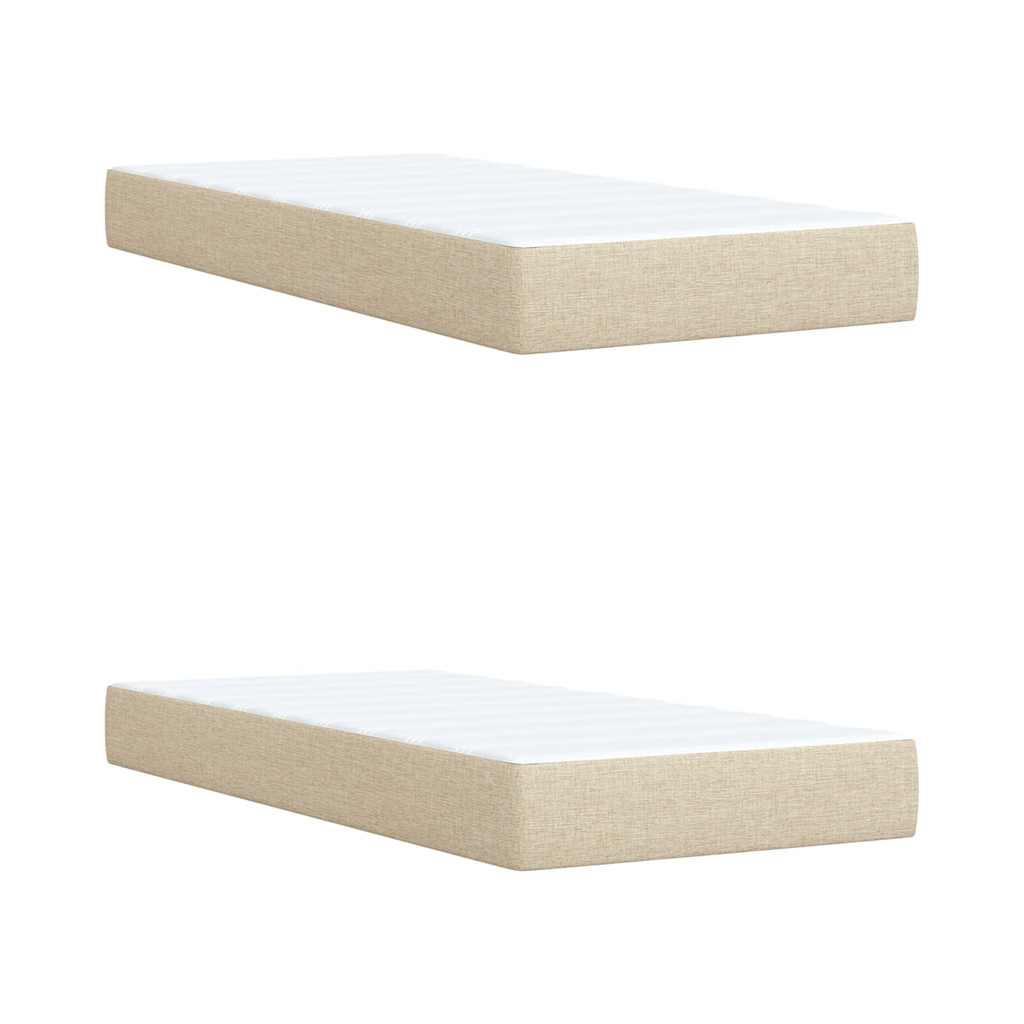 Giroletto a Molle con Materasso Crema 200x200 cm in Tessuto