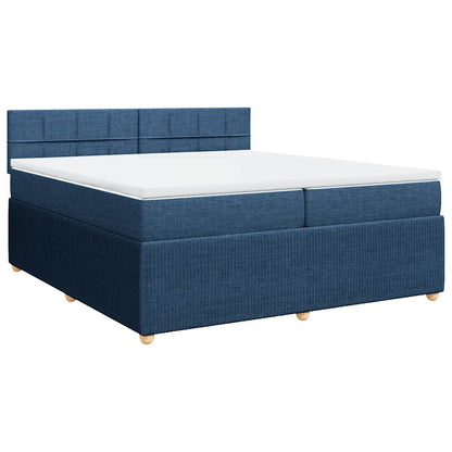 Giroletto a Molle con Materasso Blu 200x200 cm in Tessuto