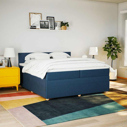 Giroletto a Molle con Materasso Blu 200x200 cm in Tessuto