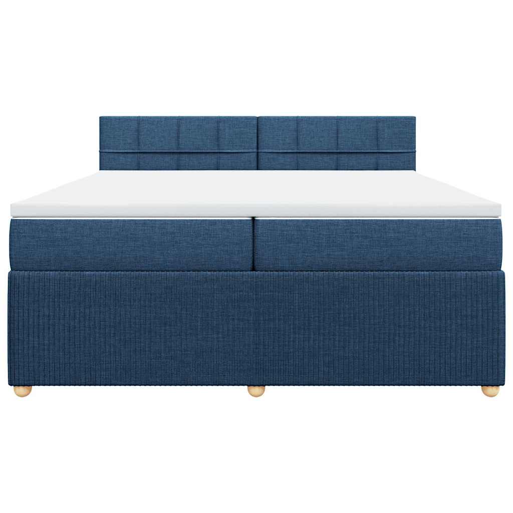 Giroletto a Molle con Materasso Blu 200x200 cm in Tessuto