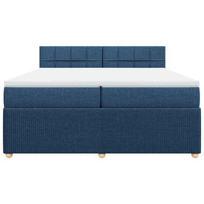 Giroletto a Molle con Materasso Blu 200x200 cm in Tessuto