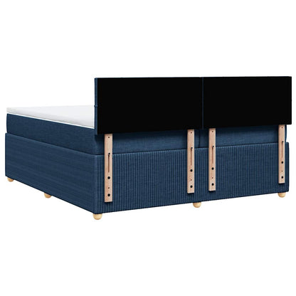 Giroletto a Molle con Materasso Blu 200x200 cm in Tessuto