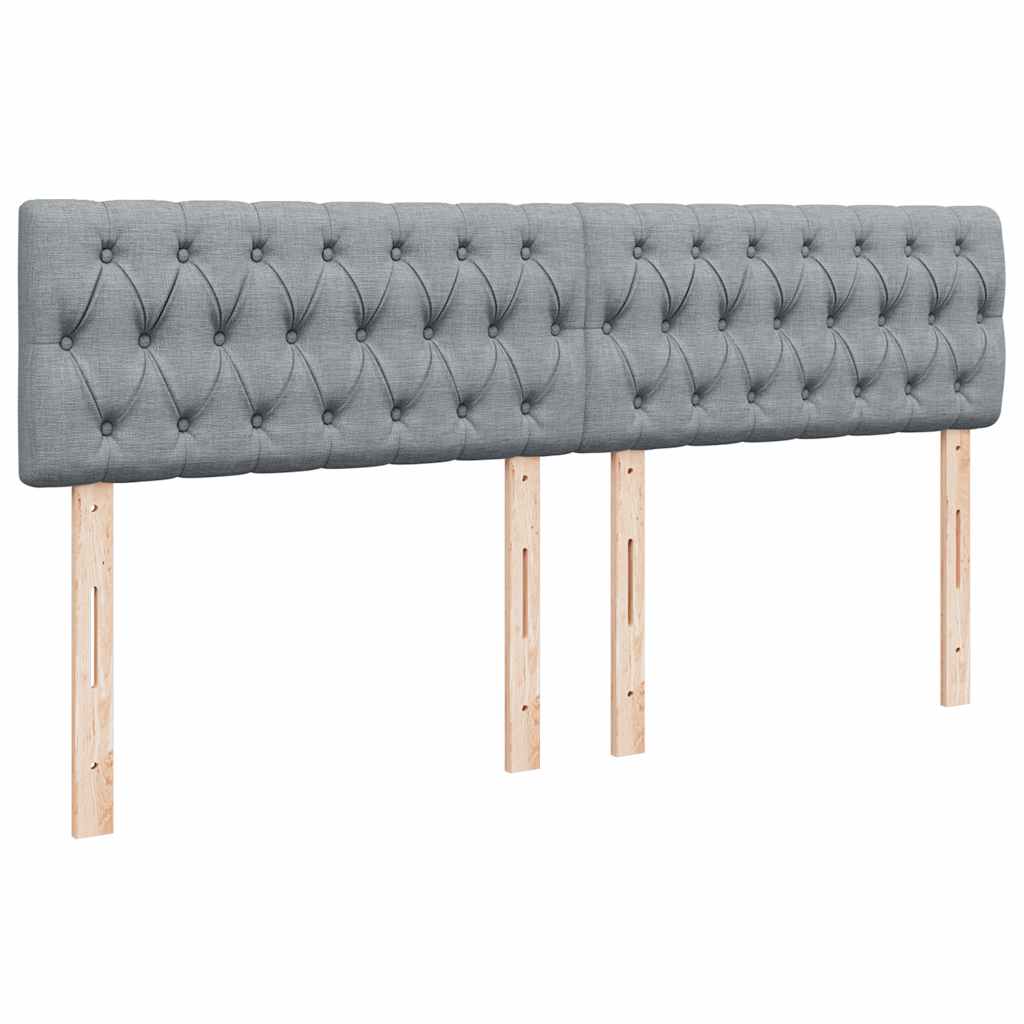 Giroletto a Molle con Materasso Grigio Chiaro 200x200cm Tessuto