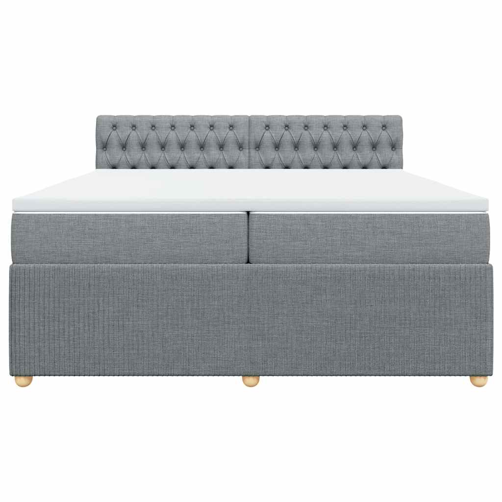 Giroletto a Molle con Materasso Grigio Chiaro 200x200cm Tessuto