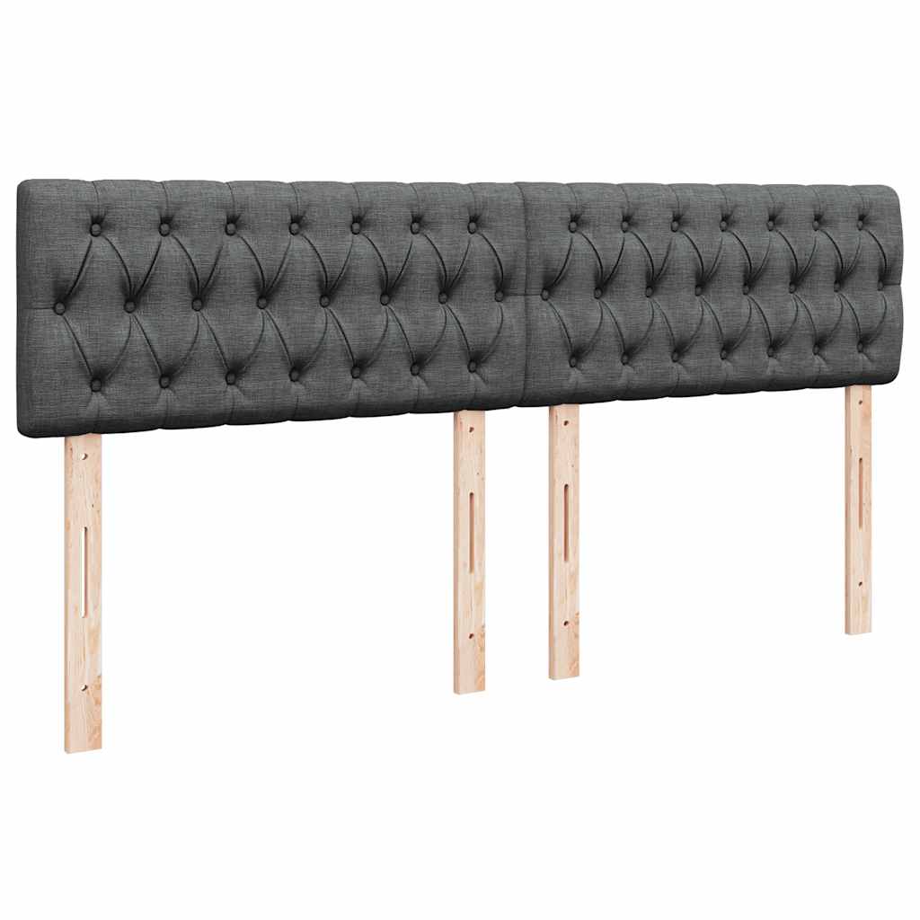 Giroletto a Molle con Materasso Grigio Scuro 200x200 cm Tessuto
