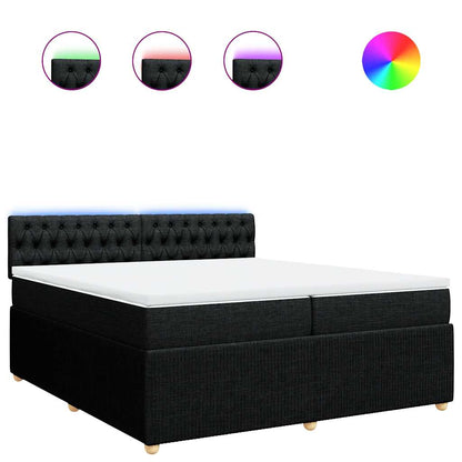 Giroletto a Molle con Materasso Nero 200x200 cm in Tessuto