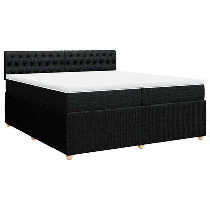 Giroletto a Molle con Materasso Nero 200x200 cm in Tessuto