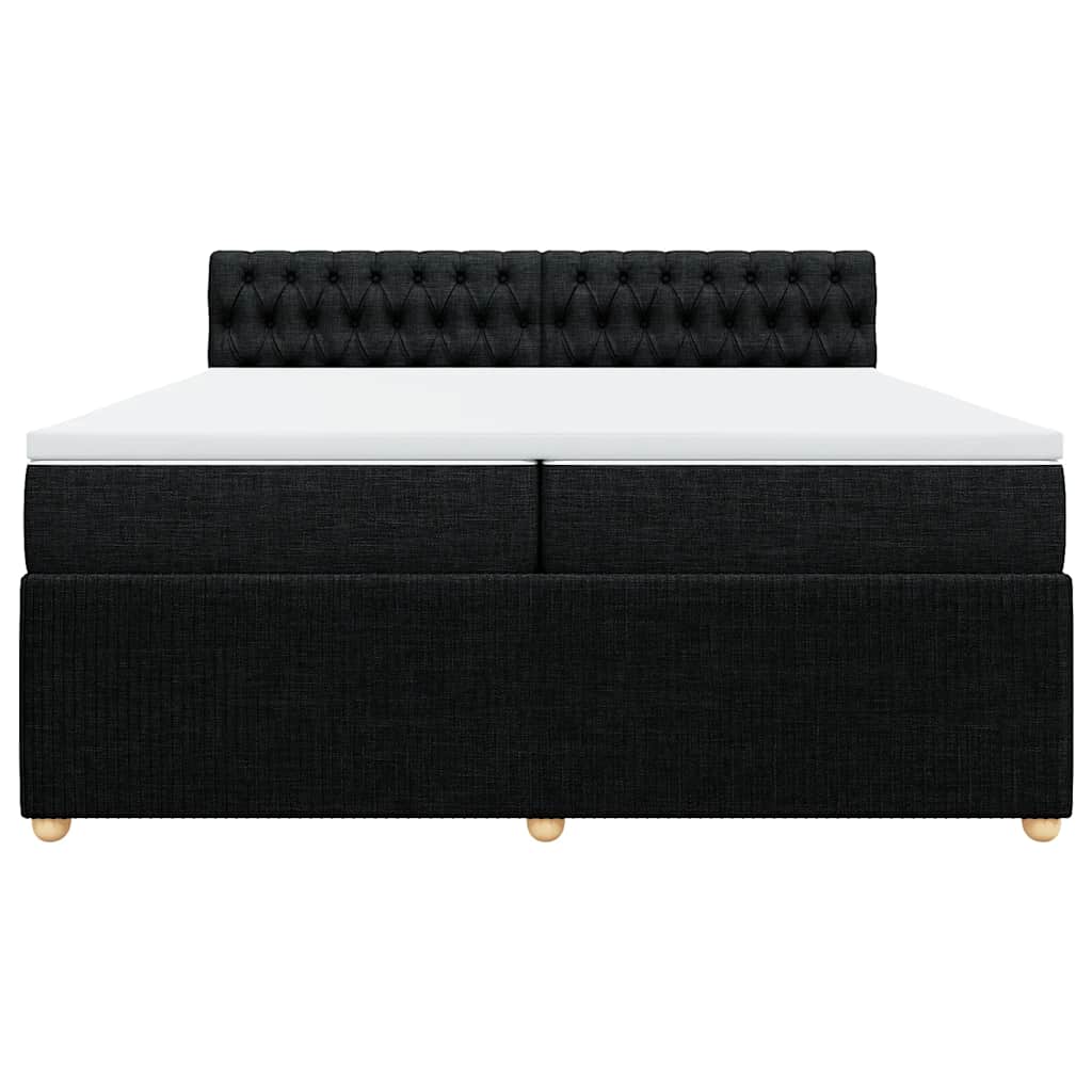 Giroletto a Molle con Materasso Nero 200x200 cm in Tessuto