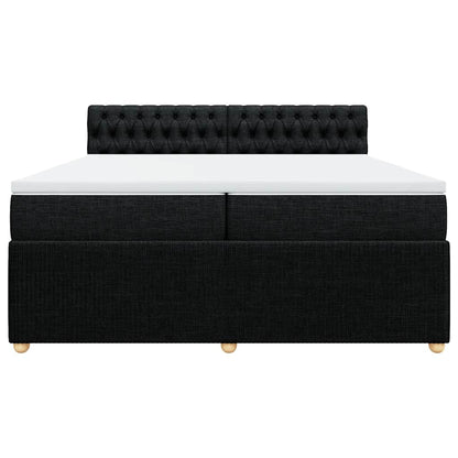 Giroletto a Molle con Materasso Nero 200x200 cm in Tessuto