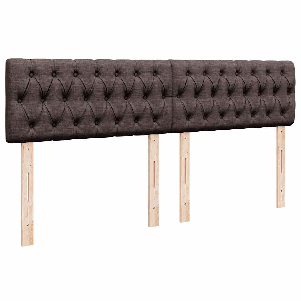 Giroletto a Molle con Materasso Marrone Scuro 200x200cm Tessuto