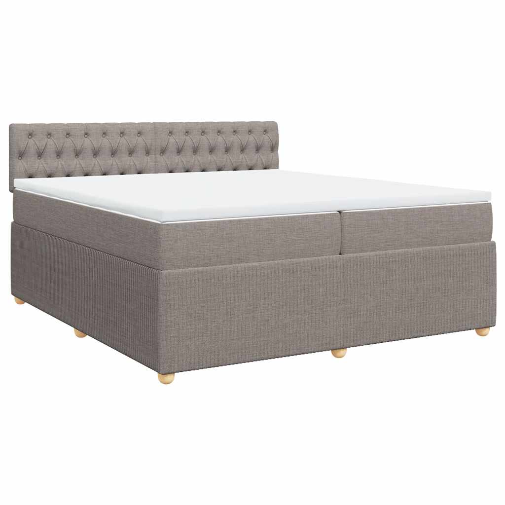 Giroletto a Molle con Materasso Tortora 200x200 cm in Tessuto