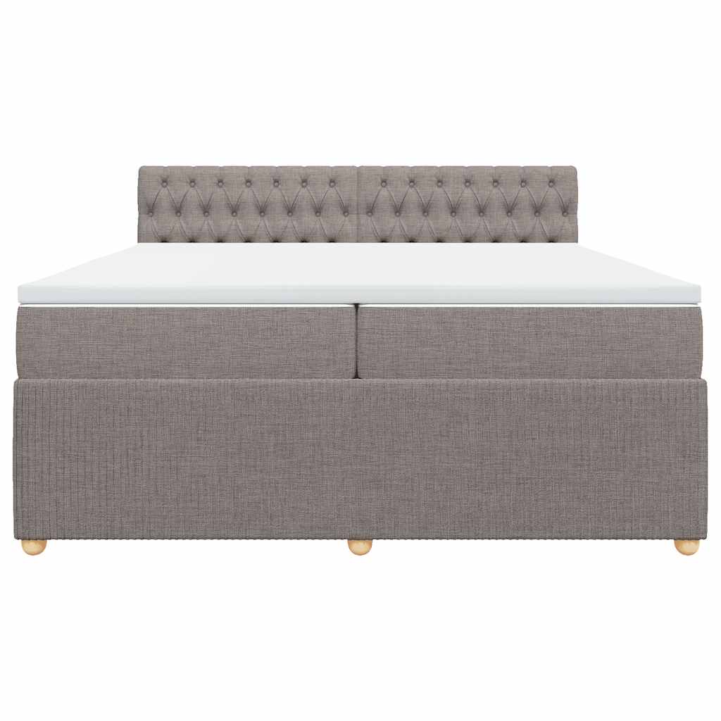 Giroletto a Molle con Materasso Tortora 200x200 cm in Tessuto