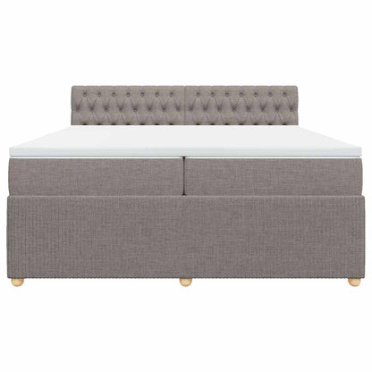 Giroletto a Molle con Materasso Tortora 200x200 cm in Tessuto
