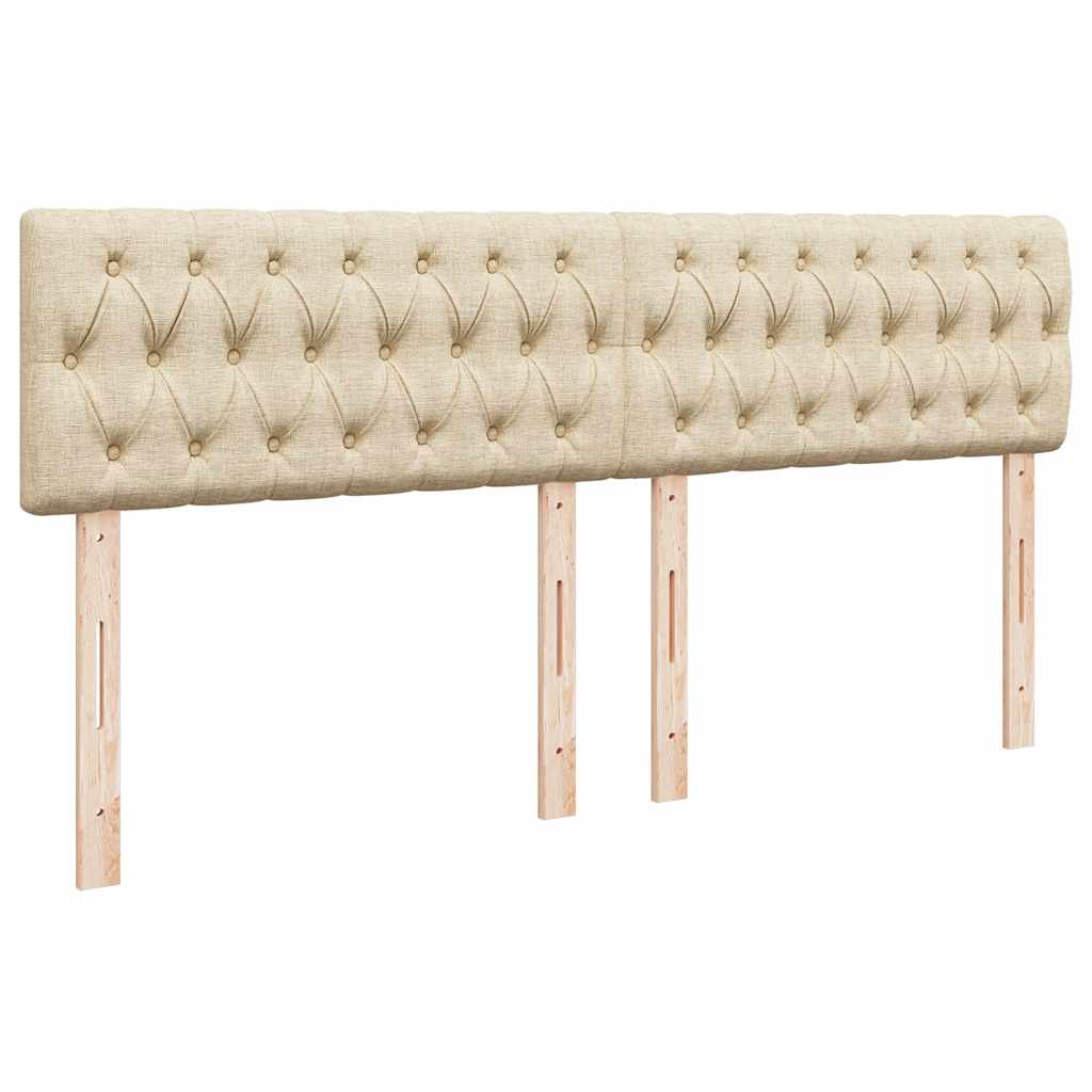 Giroletto a Molle con Materasso Crema 200x200 cm in Tessuto | homemem39